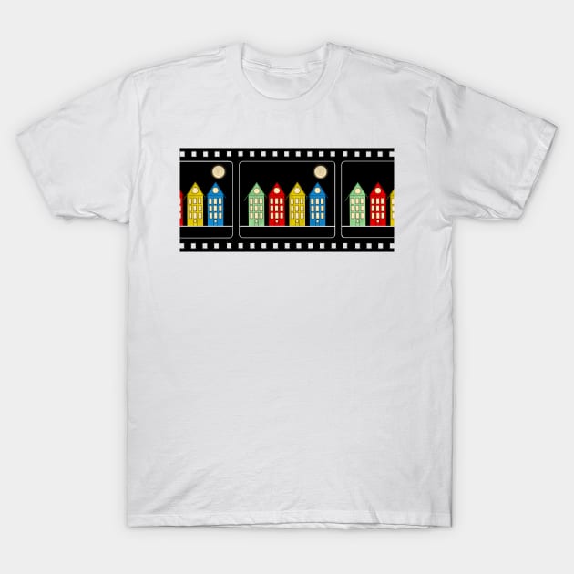 4 Houses... Cinema. T-Shirt by AtelierFafard